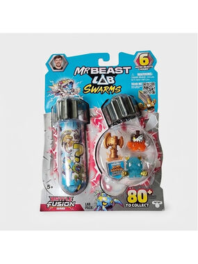 MrBeast Lab Swarms Battle Fusion Series Lab Pack 6 Micro Beasts 2 Caps Sealed